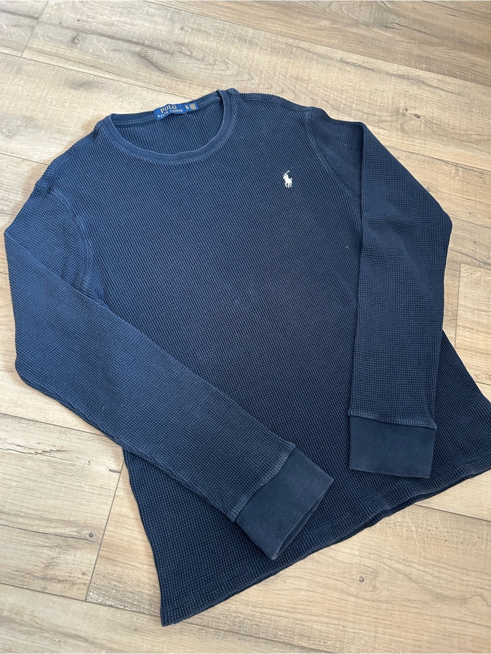 Polo by Ralph Lauren Navy Long-Sleeve Waffleknit Crew Shirt